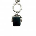 Victorian silver curb link Albert watch chain
