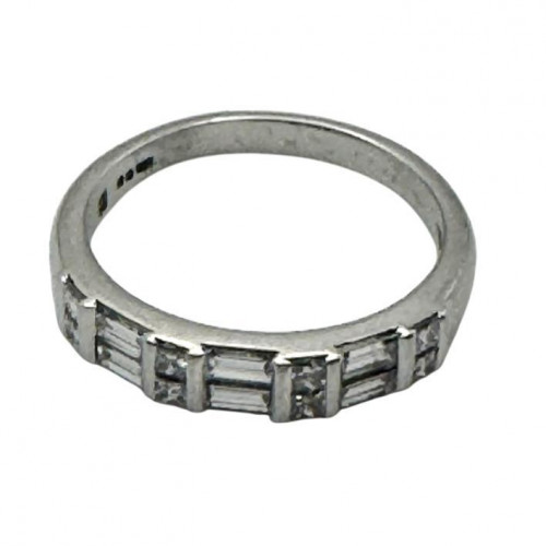 Platinum and diamond half eternity ring