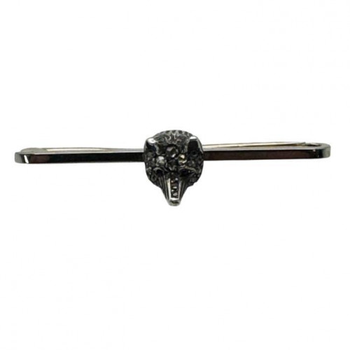 Gold and platinum fox head pin
