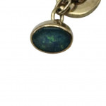 Black opal set gold cufflinks