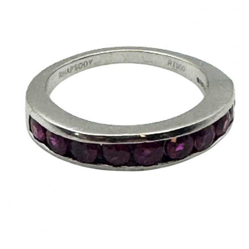 Platinum and rubelite half eternity ring
