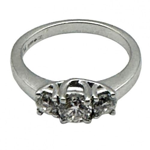 Platinum and diamond three stone ring