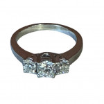 Platinum and diamond three stone ring