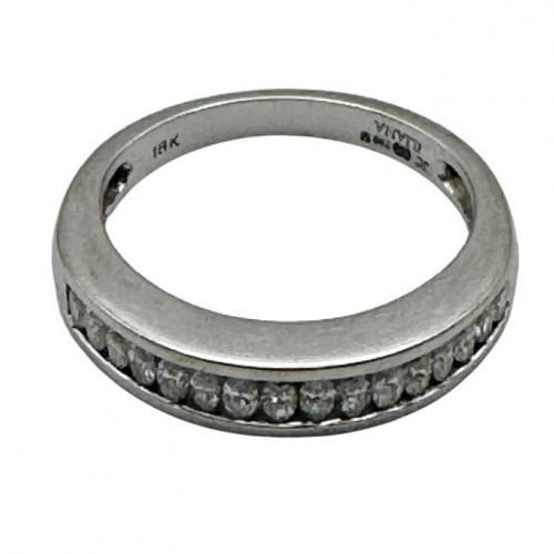 18ct white gold diamond half eternity ring