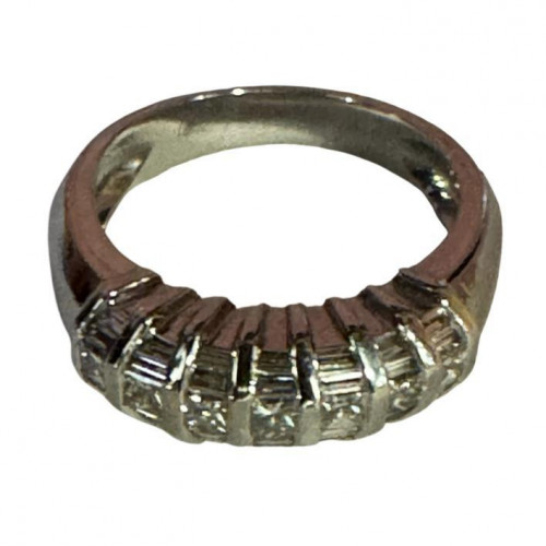 18ct white gold diamond bombe ring
