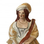 19th century Staffordshire Pottery flat back lute player