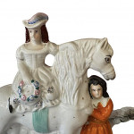 19th century Staffordshire Pottery flat horse and groom