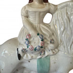 19th century Staffordshire Pottery flat horse and groom
