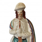 19th century Staffordshire Pottery flat back musician