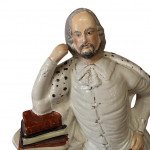 19th century Staffordshire Pottery flat back figure of Shakespeare