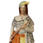 19th century Staffordshire Pottery flat back lion slayer figure