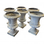 Six mid-century table urns