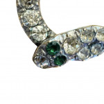 19th century silver and paste serpent brooch