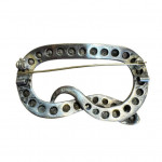 19th century silver and paste serpent brooch