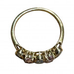 9ct gold pink and blue topaz ring