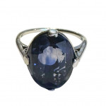 White gold Art Deco sapphire solitaire ring