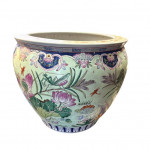 Chinese export famille vert fish bowl