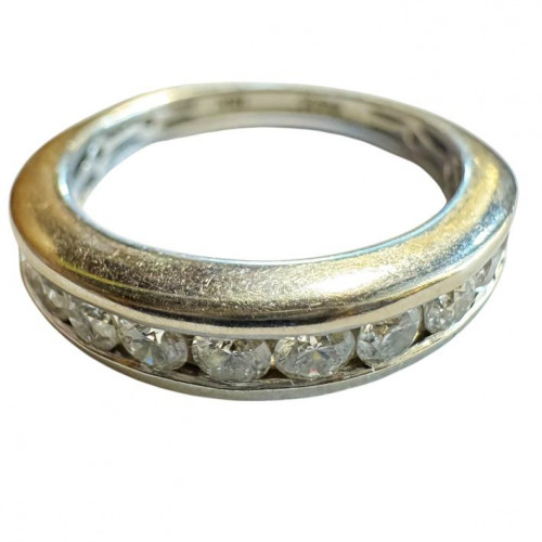 18ct white gold diamond half eternity ring