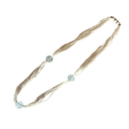 19th century French multi strand seed pearl necklace