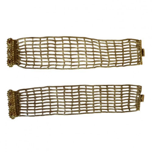 Pair of 18th century pinchbeck gold bracelets