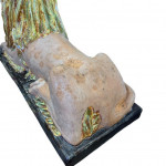 Pair of large Ceccarelli terracotta majolica lions