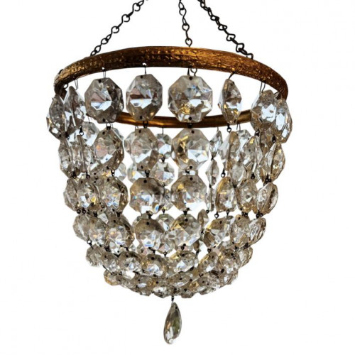 1930s basket chandelier
