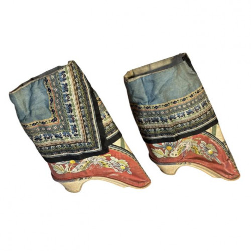 Pair of Qing dynasty Chinese bound-foot shoes