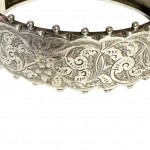 Victorian engraved white metal bangle
