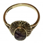 9ct yellow gold blue john ring