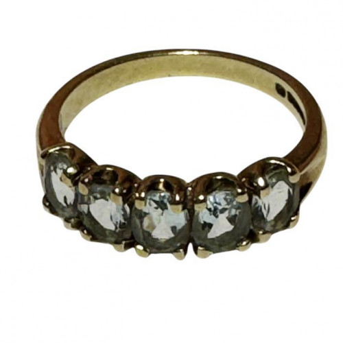 9ct yellow gold blue topaz ring