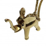 Retro yellow gold elephant pendant