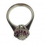 1950s ruby and diamond cocktail ring