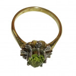 Peridot and diamond cluster ring