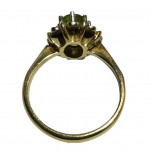 Peridot and diamond cluster ring