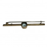 Blue topaz gold bar brooch