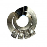 René Boivin (Attb) platinum and diamond ear clips