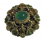 Silver gilt and enamel brooch
