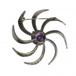 Retro Mexican Catherine wheel brooch