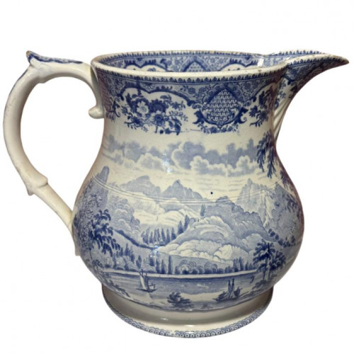English blue and white pattern water jug