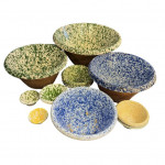 Collection of speckle glazed bowls