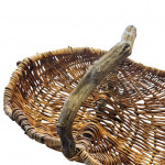 Japanese root and wicker double basket