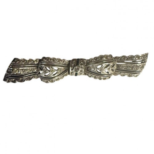 Edwardian silver bow brooch