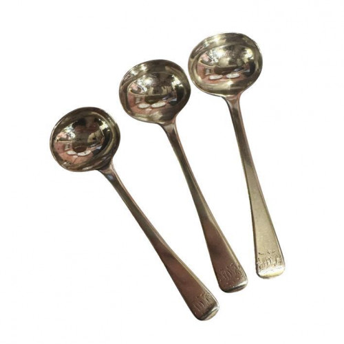 Set of three George III condiment spoons