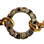 1940s rose gold sapphire and diamond bracelet