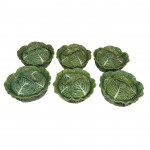 Set of Portuguese cabbage leaf lidded bowls