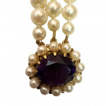 Triple stand cultured pearl choker