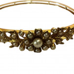 Victorian gold and seed pearl bangle