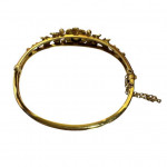 Victorian gold and seed pearl bangle