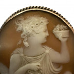 19th century carved shell cameo brooch