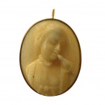 Pair of Regency gold cameo earrings
